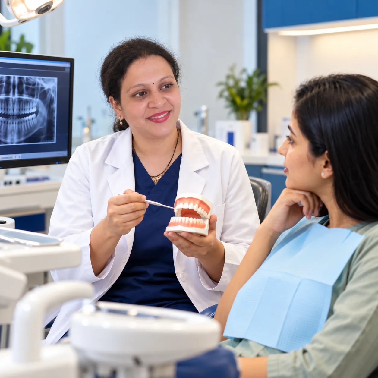 Calm, reassuring dental consultation